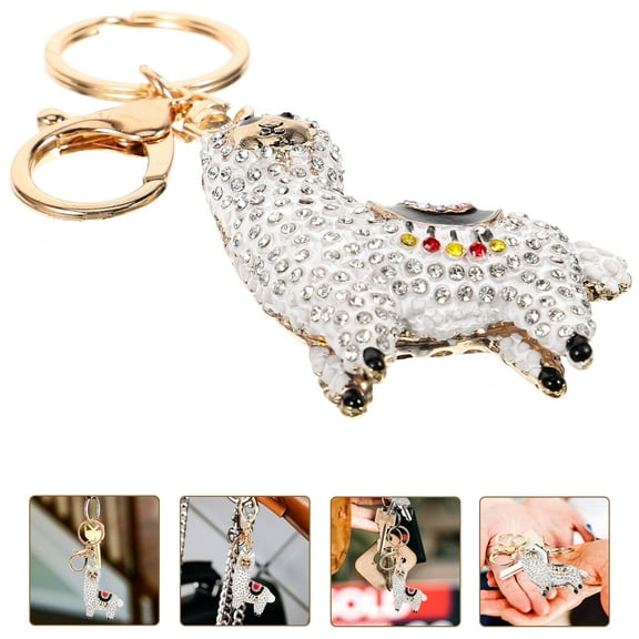 NIYANGLE 1Set Details Alpaca Shape Keychain Charm for Purse Decoration