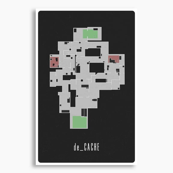 CS:GO de_Cache Map Poster; Gaming Wall Art