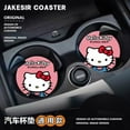 thumbnail image 3 of Cute Hello Kitty Fashionable Fun Creative Sweet Cartoon Pattern Car Storage Groove Decoration Non-Slip Leather Water Coaster, 3 of 7