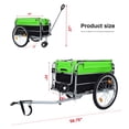 thumbnail image 4 of 56.75" Bike Trailer with Safe Hitch System,Quick Release Wheels & Folding Design,Trailer with Waterproof Cover & Storage,Suitable for Cycling Travel,Black+Green, 4 of 8
