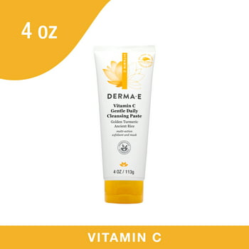 Derma E  C Gentle Facial  Paste with Turmeric, Vegan Skin Care, 4 oz