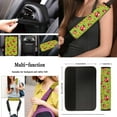 thumbnail image 4 of Yuyamidu Cute Colorful Ladybug Car Seat Cover Set with Steering Wheel Cover Green Seat Belt Strap Pads Cup Holder Armrest Cover Pad Lip Balm Holder Keychain, 13 PCS Set, 4 of 6