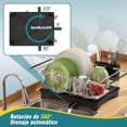 thumbnail image 3 of Escurridor de Trastes sobre Fregadero Acero Inoxidable Extensible, Escurridor de Trastes con Porta Utensilios y Porta Vasos, Escurridor de Platos para sobre Fregadero de Cocina, Plateado, 3 of 7