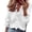 White, variant on Ladies Loose Blouse Ruffle Stitching V Neck Lantern Long Sleeve Casual Shirt Daily Wear