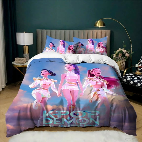 KPop Bedding Set 3pcs Soft Comfortable Duvet Cover Set Full Size Light-Weight Quilt Cover for All Season