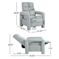 thumbnail image 6 of Oufan 31.25" Push Back Recliner Armchair Upholstered Recliner Chair Single Sofa with Adjustable Backrest for Living Room, Light Grey, 6 of 10