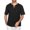 30#Black, variant on Men's Fashion Shirt Short Sleeve Beach V-Neck Drawstring printing Yoga African Summer Cotton And Linen Top