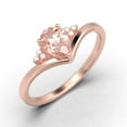 thumbnail image 3 of Gorgeous Minimalist 1.25 Carat Pear Cut Morganite And Diamond Moissanite Unique Engagement Ring, Affordable Wedding Ring In 925 Sterling Silver With 18K Rose Gold Plating Gift For Her Love, 3 of 3