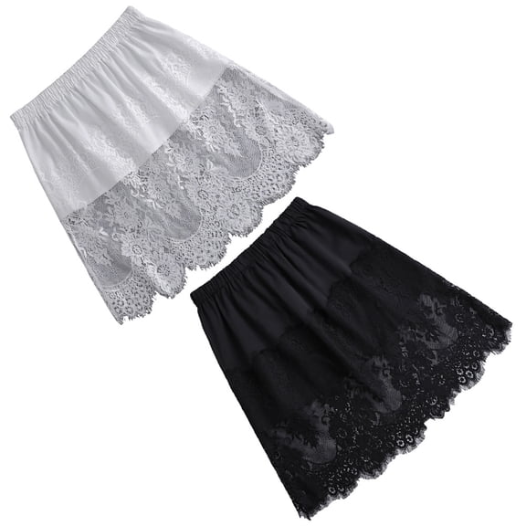 ETHZZLE 2Pcs Women's Shirt Extender Casual Chiffon White Fashion Decor for Sweaters