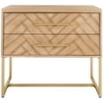 thumbnail image 6 of SAFAVIEH Estelle 2-Drawer Contemporary Glam Nightstand, Rustic Oak, 6 of 10