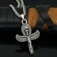 thumbnail image 3 of HOOUN Isis Goddess Ankh Cross Eye of Horus Pendant Necklace Egyptian Jewelry Chain 24"-Gold, 3 of 6