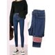 thumbnail image 1 of 2023 pantalones vaqueros térmicos de invierno para mujer, pantalones vaqueros elásticos de felpa cálidos para la nieve, pantalones largos de mezclilla gruesos de lana para mujer, pantalones de tubo Re, 1 of 4