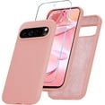 thumbnail image 1 of KOMI for Google Pixel 9 Pro XL Case, Silicone Phone Case with 1 Screen Protector, Soft Anti-Scratch Microfiber Lining, Full Body Shockproof Slim Cover Support Wireless Charging, Pink, 1 of 5