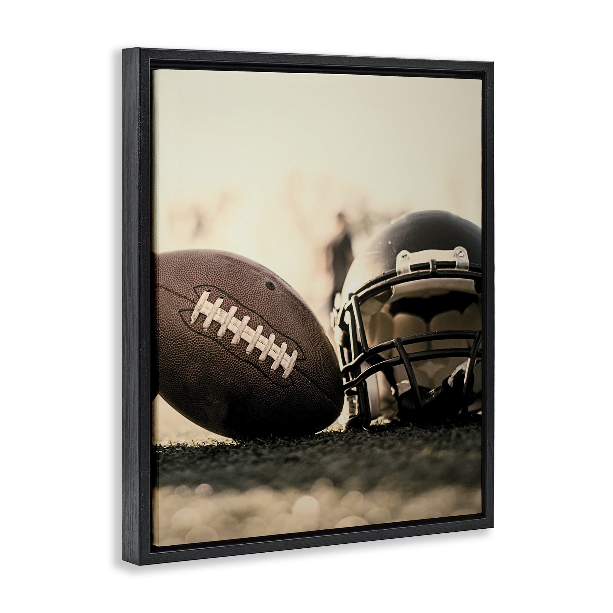 Stupell Industries Football Stand Alone Black Framed Floater Canvas Wall Art, design by Jesse Keith
