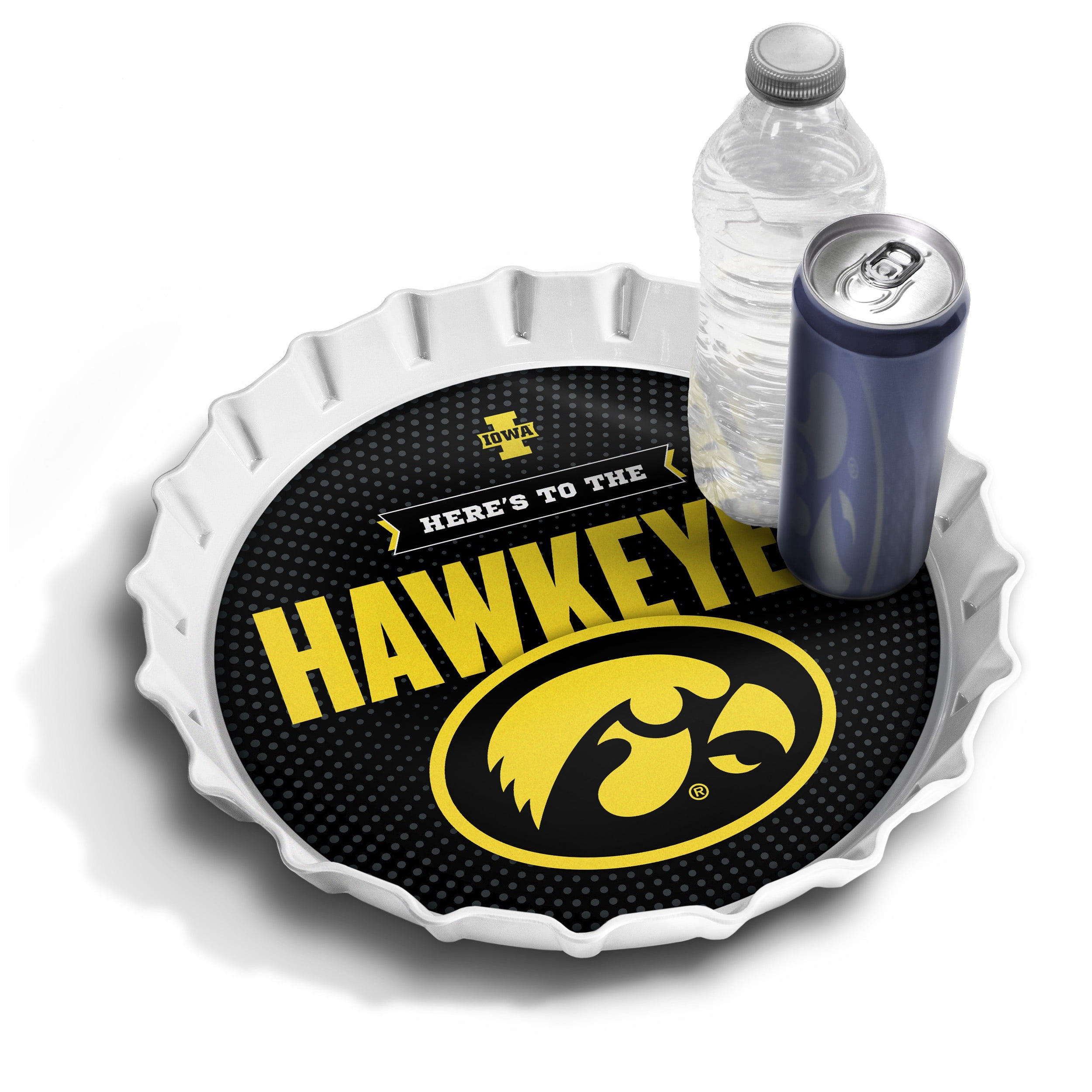 YouTheFan NCAA Iowa Hawkeyes Bottle Cap Serving Tray