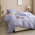 thumbnail image 2 of Duvet Cover Light Purple Stripes Girls Bed Cover Solid Color Comforter Cover, 2 of 6