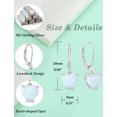 thumbnail image 7 of VESITIM White Opal Dangle Drop Earrings Women Solitaire Heart Shaped Leverback Earrings 925 Sterling Silver Jewelry Gifts, 7 of 7