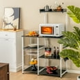 thumbnail image 3 of Costway 4-Tier Kitchen Baker's Rack Microwave Stand w/Basket & 5 Hooks Black, 3 of 10