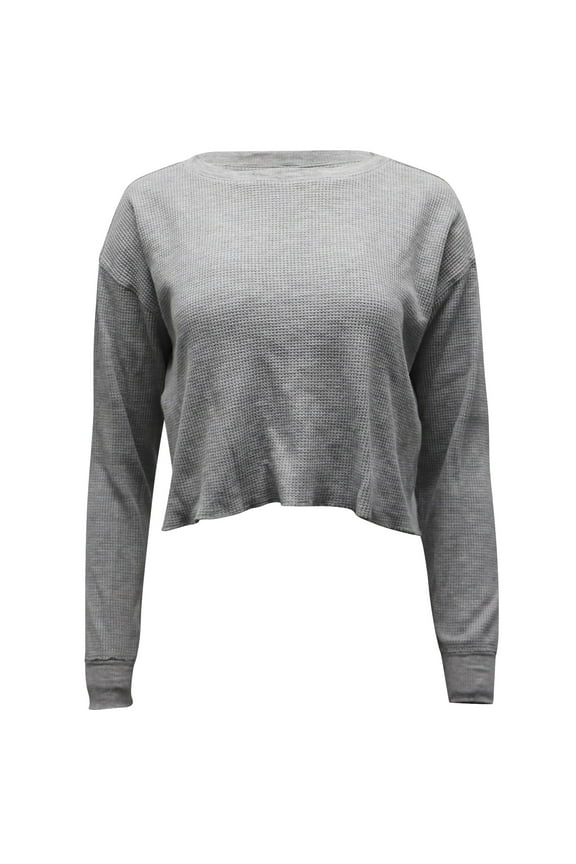 Pre-Owned Reformation Davis Waffle Top in Grey Cotton