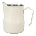 thumbnail image 1 of Jarra de leche de acero inoxidable 304 con boquilla y escala para café con leche, para el trabajo y la oficina, color blanco mate, 350 ml, 1 of 14