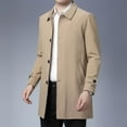 thumbnail image 2 of Men's Autumn Business Casual Trench Coat Non-iron Processing Medium-length Fashion Slim Coat Jacket, 2 of 4