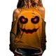 thumbnail image 1 of Camiseta de manga larga con cuello halter sin tirantes y calabaza fantasma para mujer Pompotops gfhjh2416, 1 of 5