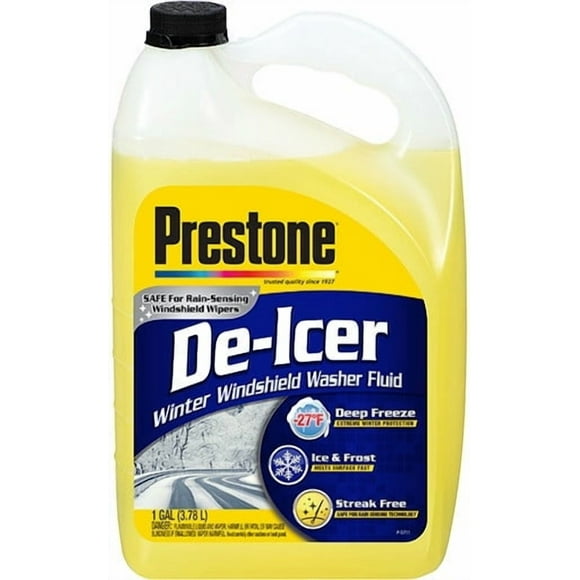 Prestone Liquide Lave-Glace AS253 Déglaçant; Efficace jusqu'à -27 Degrés Fahrenheit; Jaune; 1 Gallon; Simple