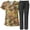 Sunset Safari/Black, variant on Women Scrubs V-neck Print Top and Multi-pocket Scrubs Pants Combo