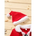thumbnail image 5 of Odeerbi Baby Boy Girl Clothes Toddler Outfit Newborn Infant Christmas Winter Christmas Romper With Christmas Hat Cute Christmas Three-piece Set Red, 5 of 9
