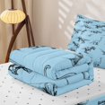 thumbnail image 6 of Homewish Wild Dinosaur Zipper Queen Comforter Set with Fitted Sheet and 2 Pillowcases,Safari Animals Sketch Zipper Bedding Set,Blue,Reversible,4pcs, 6 of 8