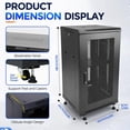 thumbnail image 6 of 18U Server Rack Cabinet 19 Inch Enclosed Network Rack with Wheels | 18U 19 Inch Server Rack Cabinet with Adjustable Rails, Lockable Mesh Door, Cable Management, Shelf and 992 Lbs Capacity, 6 of 8