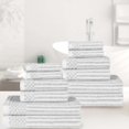 thumbnail image 2 of Cotton Highly Absorbent 12-Piece Solid and Checkered Border Towel Set, White, by Superior, 2 of 7
