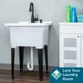 thumbnail image 3 of Tehila Luxe 18 Gallon White Utility Sink with Black Pull-Down Faucet and Pause Mode, 3 of 10