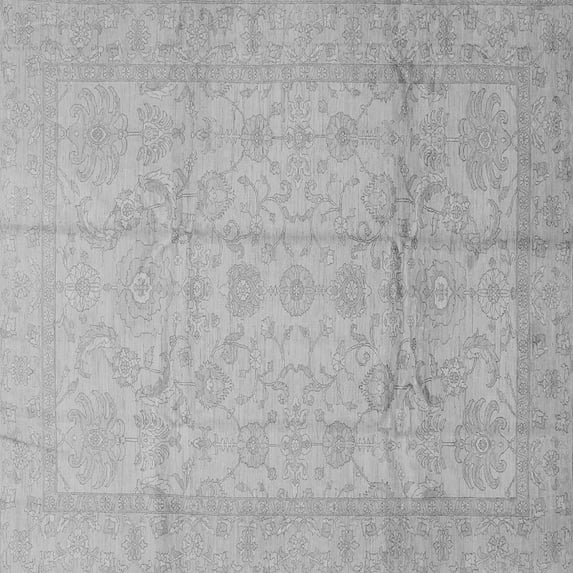 Ahgly Company Indoor Square Oriental Gray Traditional Area Rugs, 7' Square