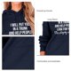 thumbnail image 5 of Sudadera con capucha Manga larga Cordón Suelto Cómodo Diseño de patrón de letras Poliéster Sudadera de mujer para uso diario Azul marino (letras blancas) S, 5 of 6