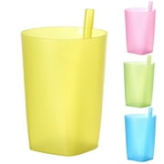 D-GROEE 360ml%26380ml Baby Plastic Cups with Straw Cup Leak-proof Large Capacity Cup for Students