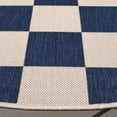 thumbnail image 3 of SAFAVIEH Courtyard Talbot Checkered Indoor/Outdoor Area Rug, Navy/Beige, 6'7" x 6'7" Round, 3 of 11