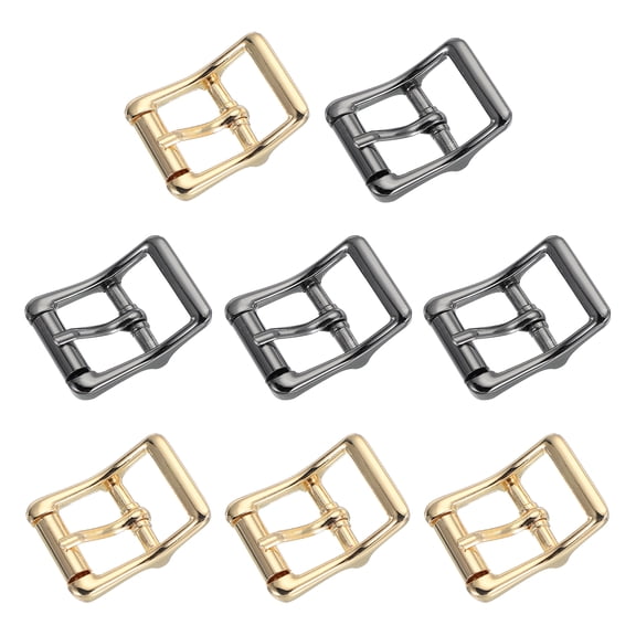 Uxcell Single Prong Belt Buckle, 1.2 Inch Metal Center Bar Oval Replacement Buckle for Leather Hardware - Oval (12 Pack, Black/Light Gold/Bronze)