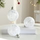thumbnail image 4 of Adornos de bola colgantes para árbol de Navidad | Juego de bolas de espuma plástica de 8 cm | Rosa Blanco Plata | Estilos brillantes de lentejuelas brillantes | Caja de 4 | Decoración para fiestas, 4 of 6
