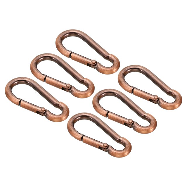 Unique Bargains 4mm Spring Snap Hook Clips Chain Quick Links Connector Ring Lock 44 Lbs Red Bronze 6 Pack