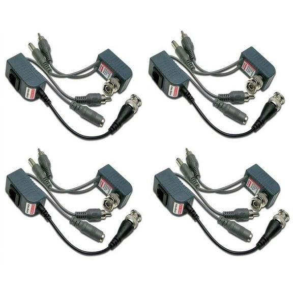 Evertech 10 Pairs (20 Pcs) Video Audio Power Balun Network Transceiver Connectors CAT5/CAT6 to BNC