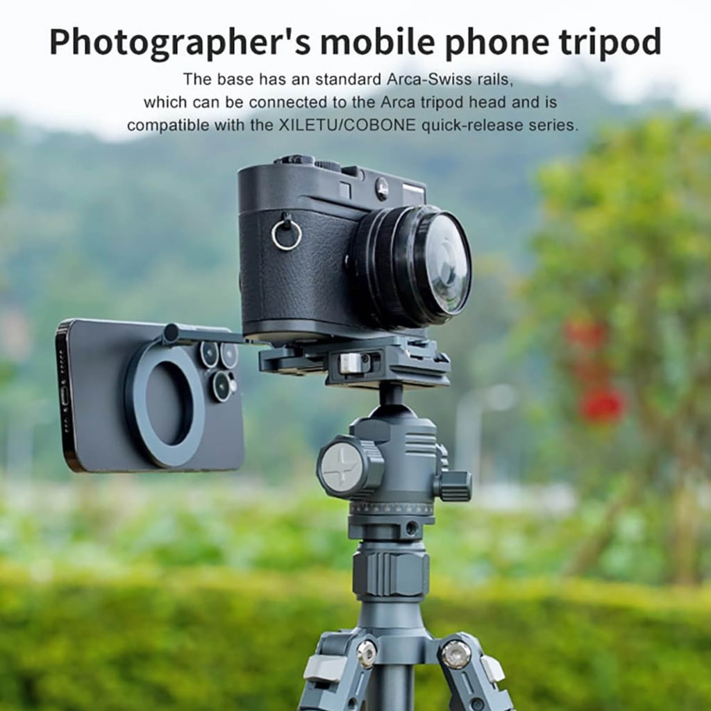 PatungKu Foldable Magnetic Phone Holder Desktop Tripod Cellphone Stand Tripod Phone Clamp Light Weight Travel