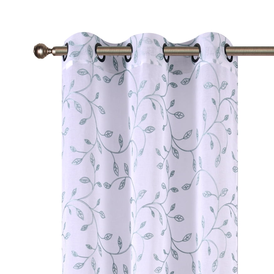 2 Pack, Regal Home Collections Townsend Embroidered Sheer Grommet