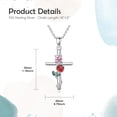 thumbnail image 2 of Birthstone Cross Necklace 925 Sterling Silver Rose with Butterfly Birthstone Cross Pendant Necklace Jewelry Gifts for Women Birthday Christmas, 2 of 6