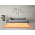 thumbnail image 3 of Ahgly Company Machine Washable Indoor Square Abstract Orange Modern Area Rugs, 8' Square, 3 of 4