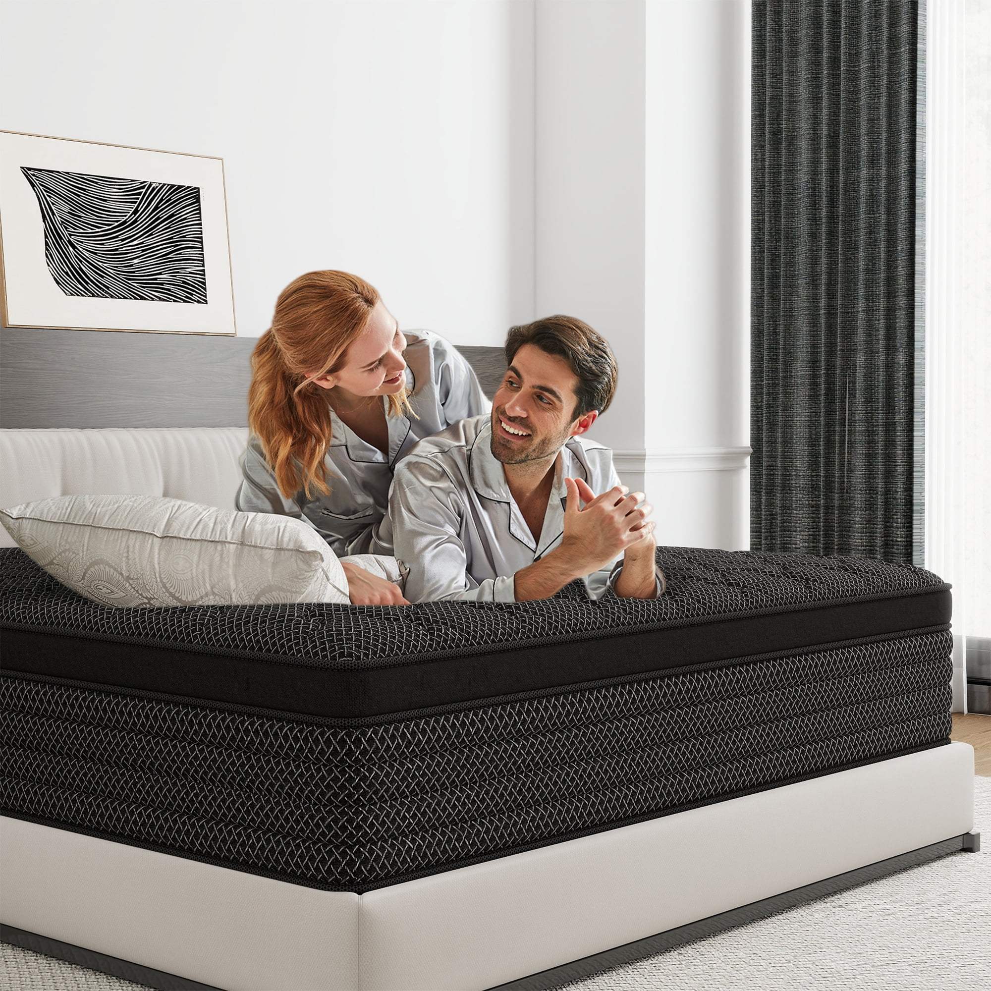 Kviwasha Mattress 14 inch Full Size, Gel Memory Foam Hybrid Mattress in a Box, Cozy Sleep
