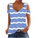 thumbnail image 1 of Camisas de Manga Corta para las Mujeres, Cuello en V Plegable de Impresión Del Hombro Top Casual Hecho de Poliéster Cómodo para el Verano, Tops de Bikini para las Mujeres, 1 of 9