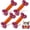 4 PC-Peanut Butter-Orange, variant on Tough Dog Toys for Aggressive Chewers: Beef Flavored Long Lasting Dog Bones for Large Dogs, Indestructible Dog Chew Toys to Keep Them Busy, Large Dog Toys for Medium & Large Breed, Red