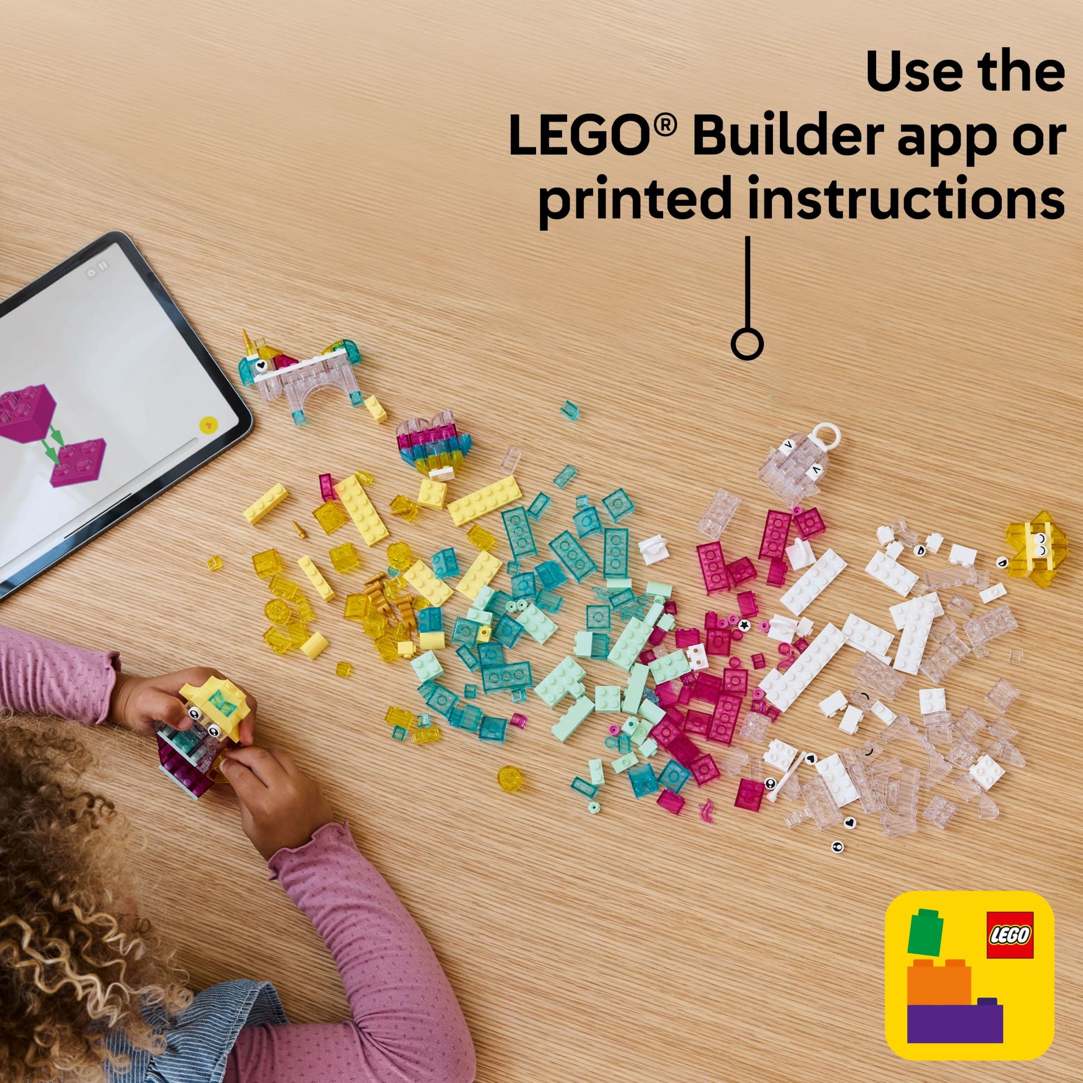 LEGO Classic Magical Transparent Box - Preschool Learning Toy for Boys and Girls, Ages 5+ - Easter Basket Stuffer - Beginner Construction Set - Colorful Building Bricks Toy - 11040