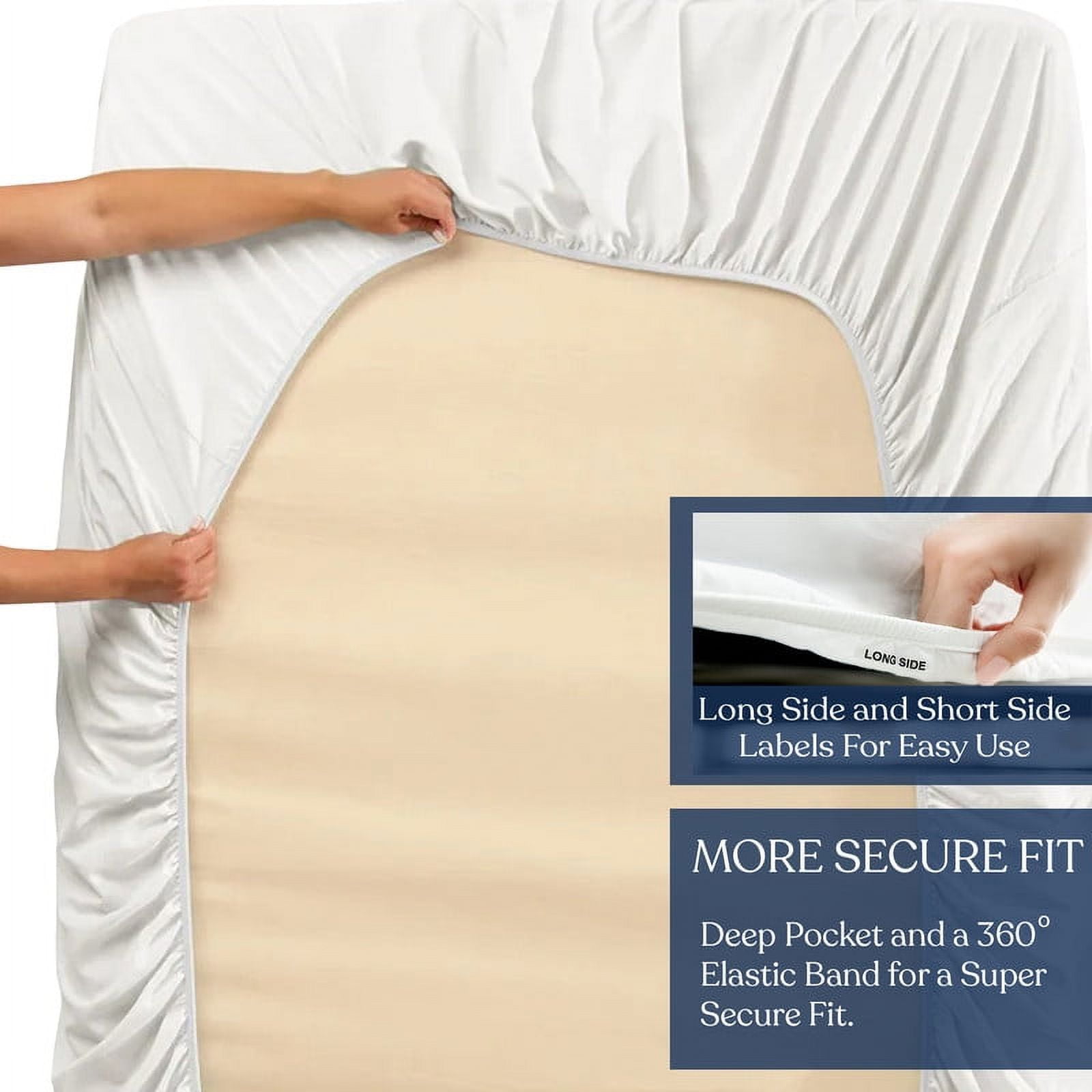 Delara 100% Eucalyptus Lyocell Tencel Bedding Sheet Bundle, King 7-Piece Set, Cooling, Silky Soft, Breathable Sheets, Light Blue